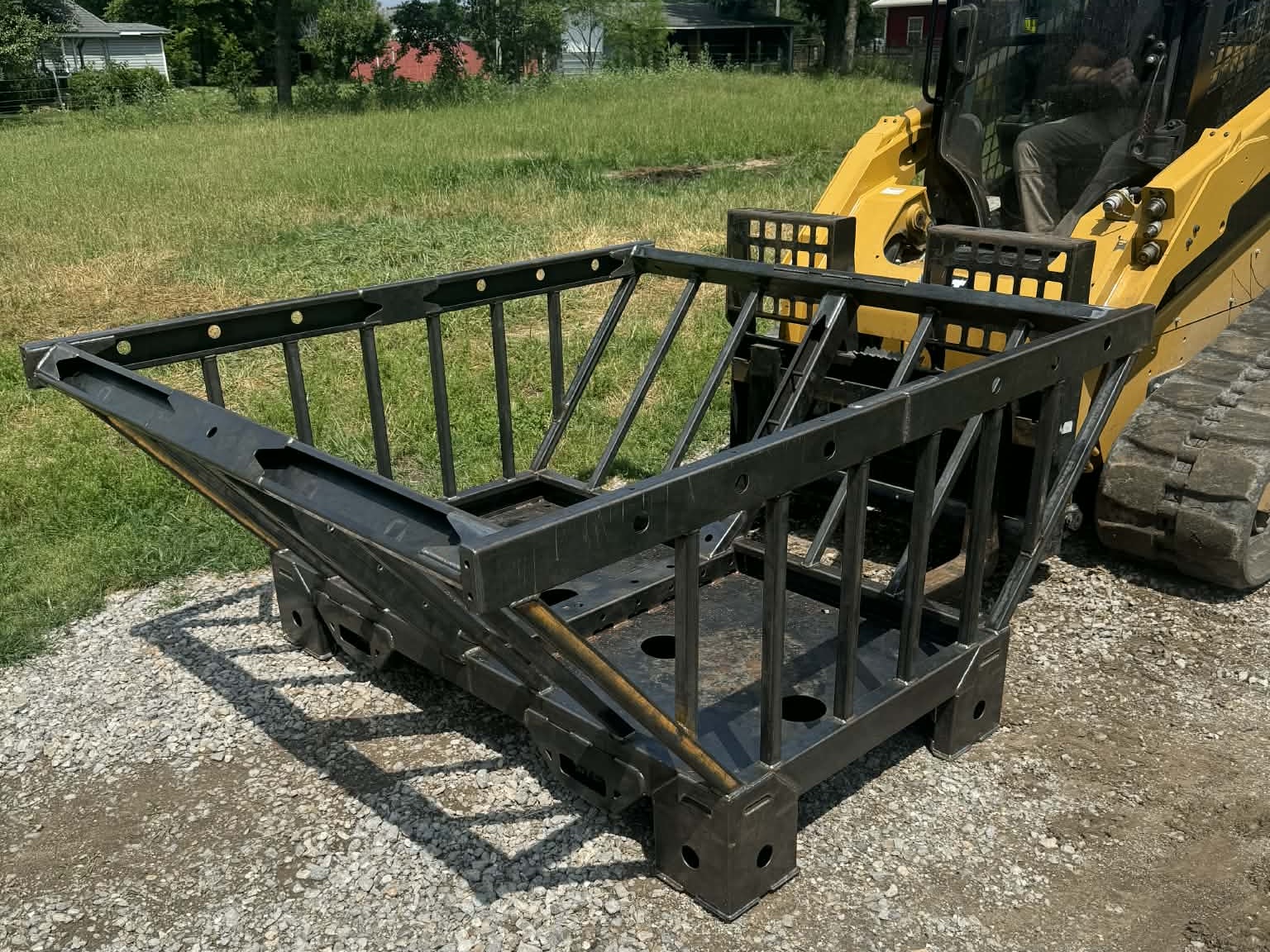 Completed hay feeder on skid steer